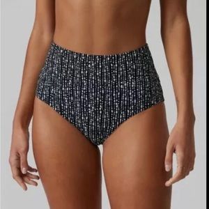 Athleta high waist bikini bottom new medium rice pearl